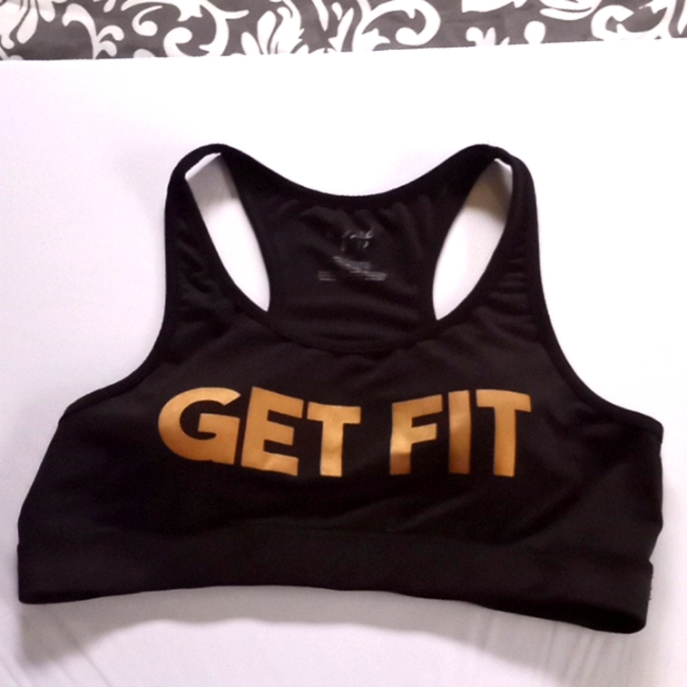 Cascade Blue Women's Padded Sports Bra - Size (XL) - Black/Gold